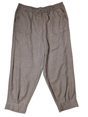 EMERY ROSE Womens Plus Size 2XL Brown Polyester Tapered Pants Flat Front